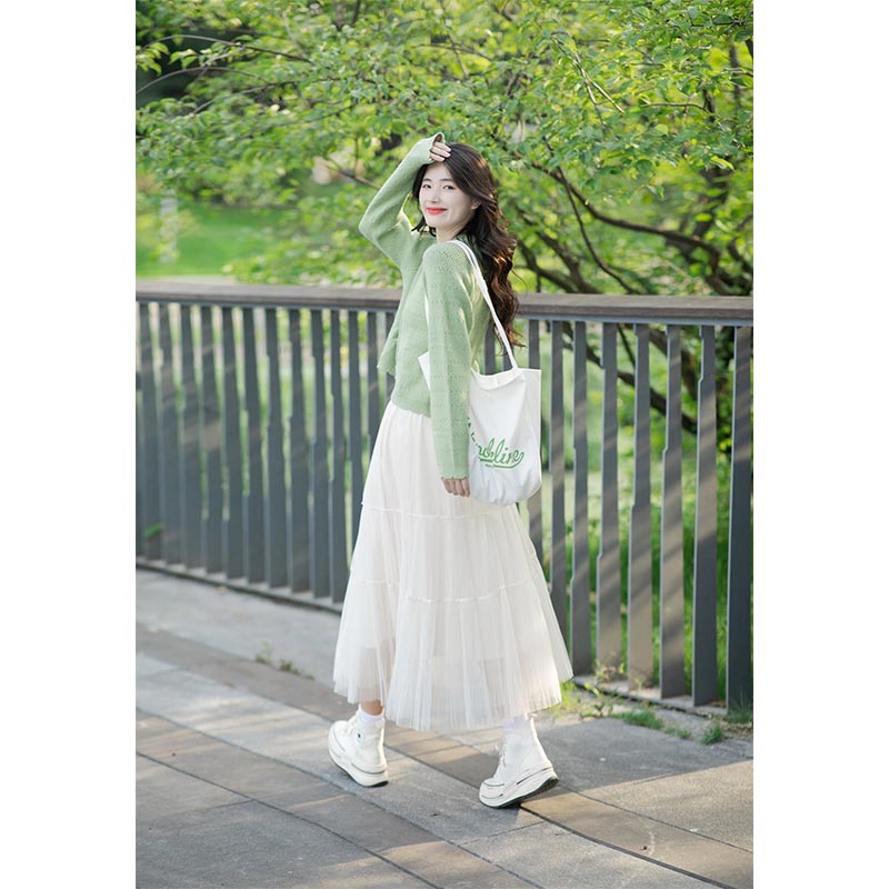 韩式清纯风设计减龄针织套装女2025春秋新款简约甜美小香风两件套