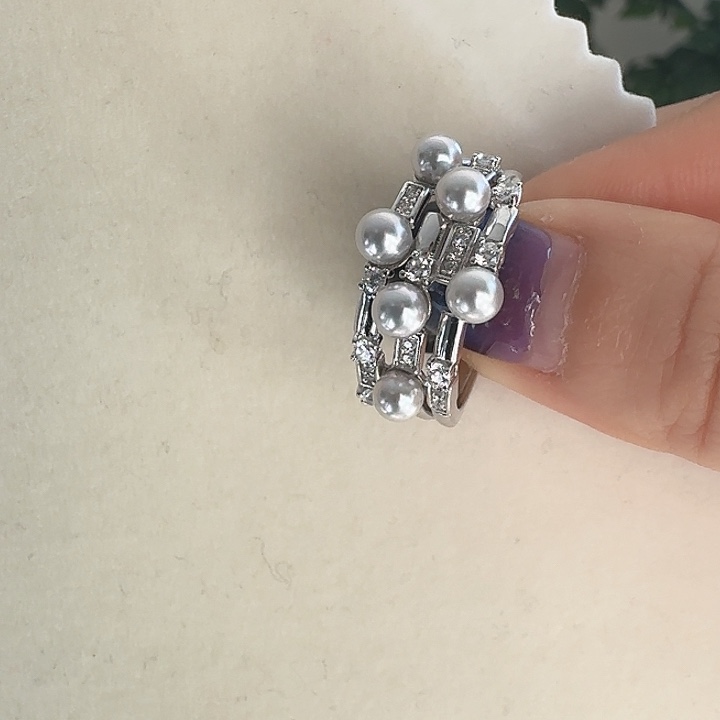 银S925镶嵌戒指海水珍珠