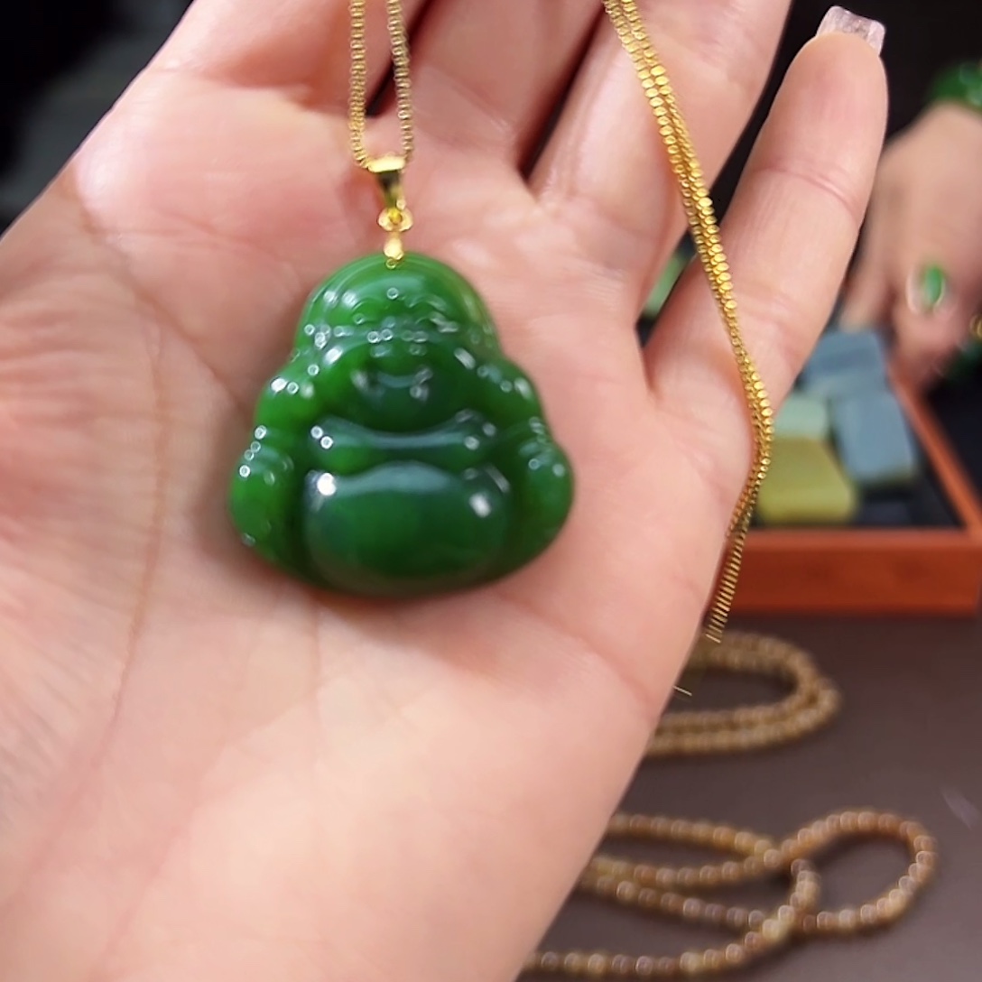 和田玉（碧玉）银S925镶嵌颈饰30