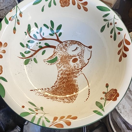 瓷小鹿汤盆口径25