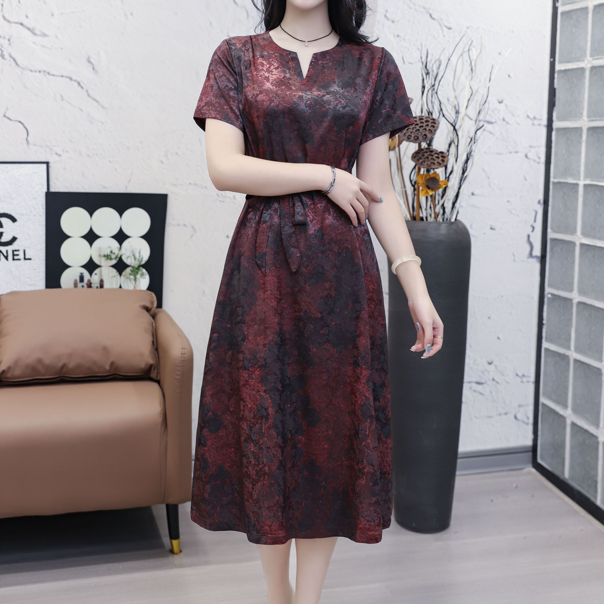 956[公爵夫人]高端订制连衣裙 休闲女士夏季复古宽松