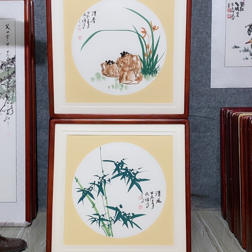 【闪购商品】国画书画作品带框65×65厘米