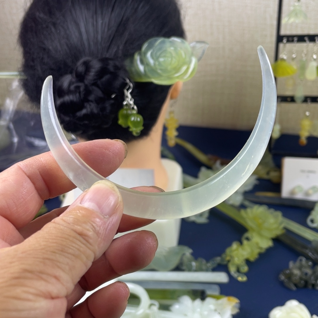 未镶嵌蛇纹石玉发饰