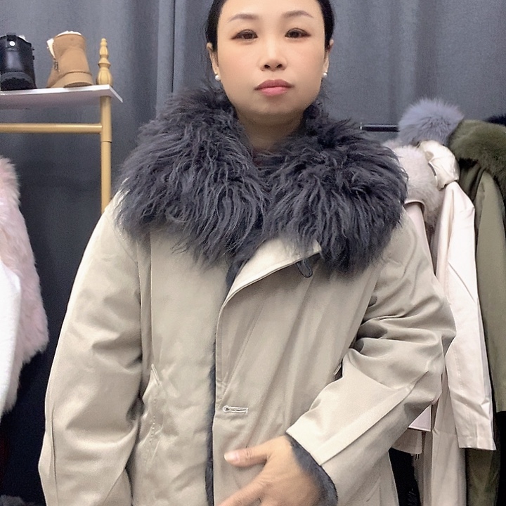 紫**来皮草外套韩版女装