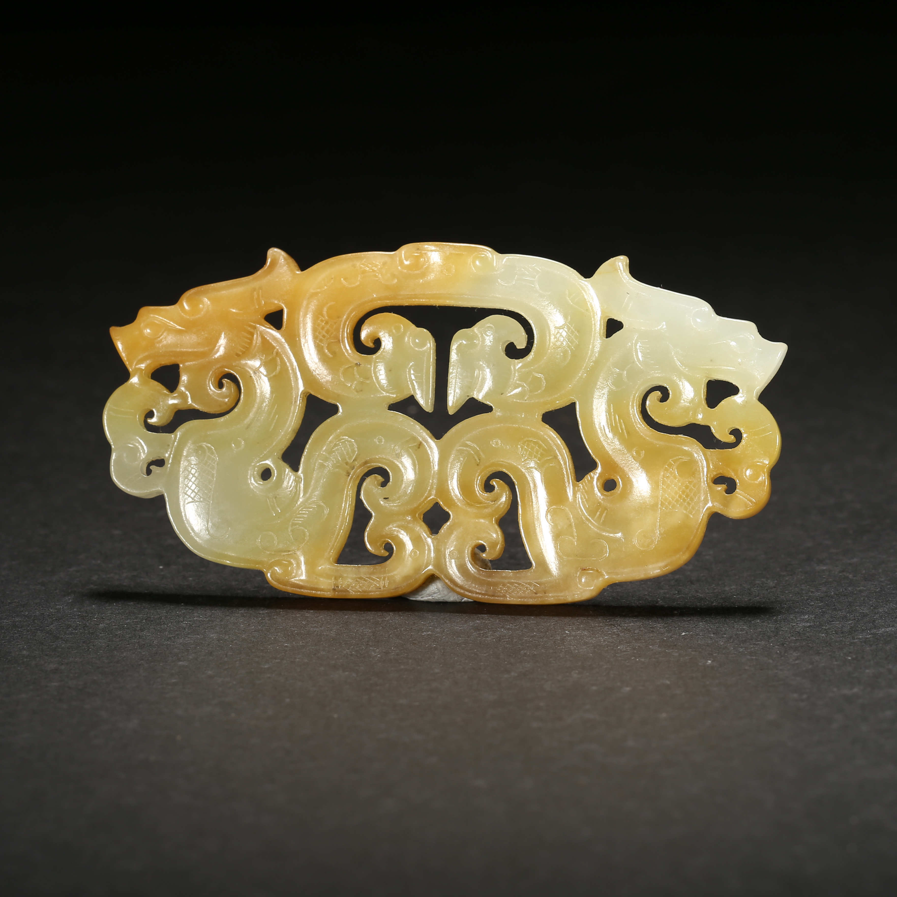 明代*双龙凤透雕玉佩/01LCL0758/和田玉【北京文博】