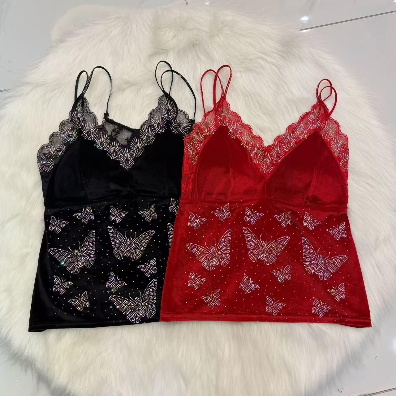 coco家新款女士法式背心潮流风辣妹美背吊带百搭时尚外穿打底309