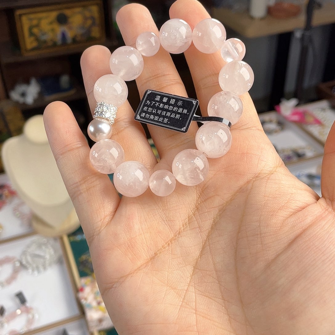 水晶手链银S925镀金镶嵌