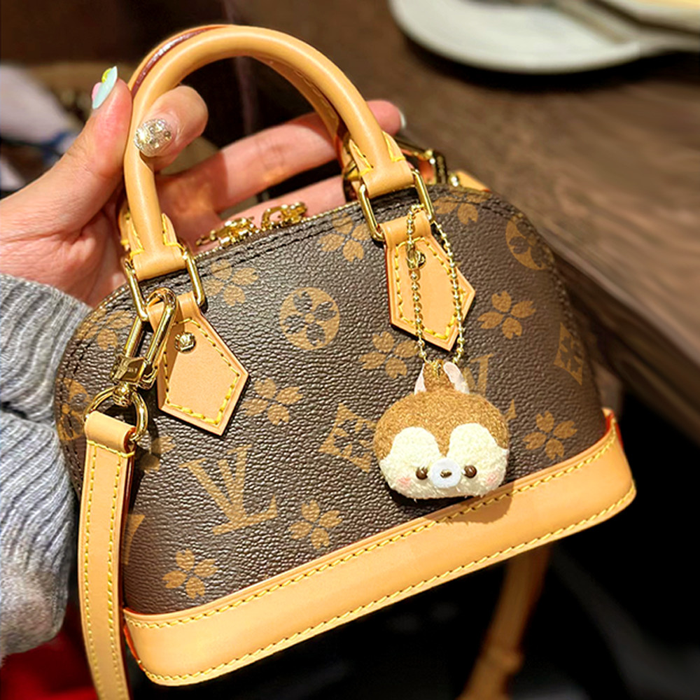 澳门正品2025新款奢侈品老花小众迷你贝壳包女手提包单肩斜挎包包
