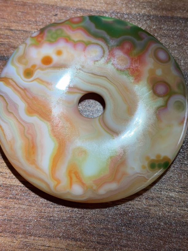 阿拉善花眼玛瑙平安扣