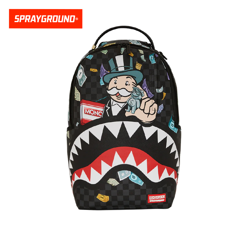 SPRAYGROUND鲨鱼嘴【大富翁】联名花色潮流防水双肩包XB W1145733