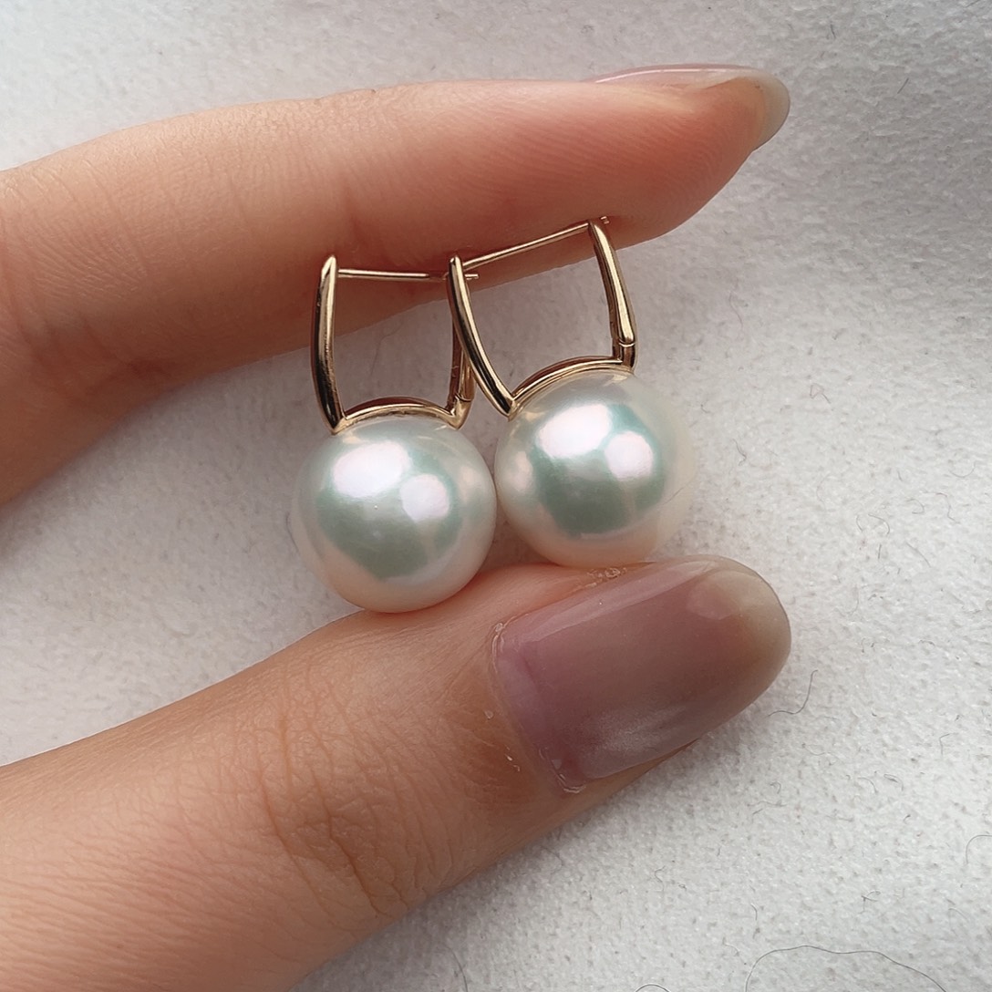 淡水珍珠耳饰18K金镶嵌