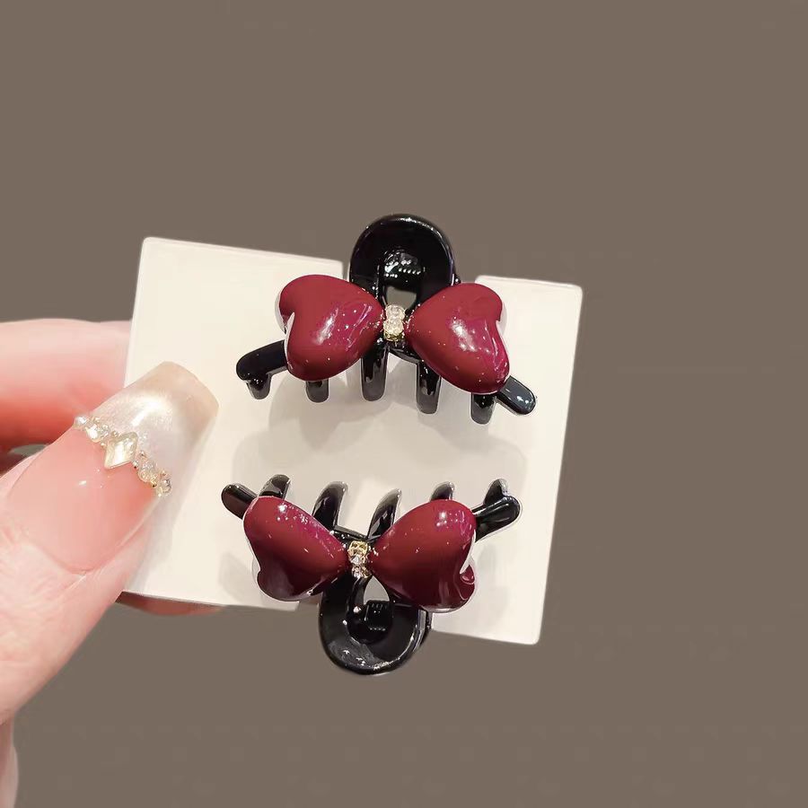 甜美红色蝴蝶结小号抓夹女前额侧边碎发刘海夹夹鲨鱼夹3223+3223