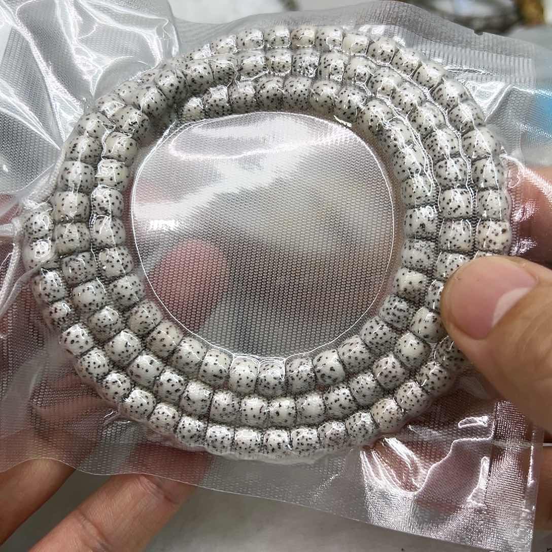 星月菩提手串72王者原脂白河豚星月菩提108-76