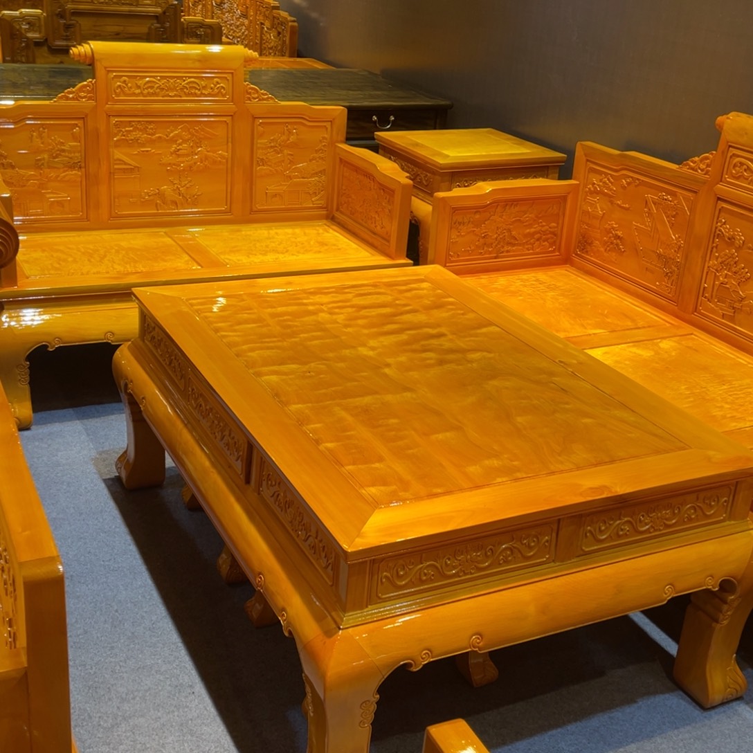 嘉***业成套家具紫檀木类沙发六件套