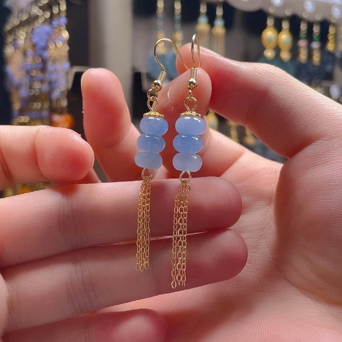 玛瑙/玉髓耳饰合金