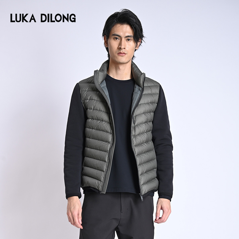 路卡迪龙【冬姐精选】7D轻量保暖拼接男士白鹅羽绒服154247216-63