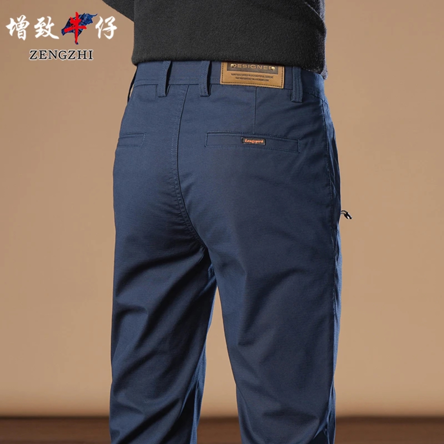 【液氨竹节纯棉】暗格提花 亲肤感 秋季款透气百搭男直筒休闲裤Z303