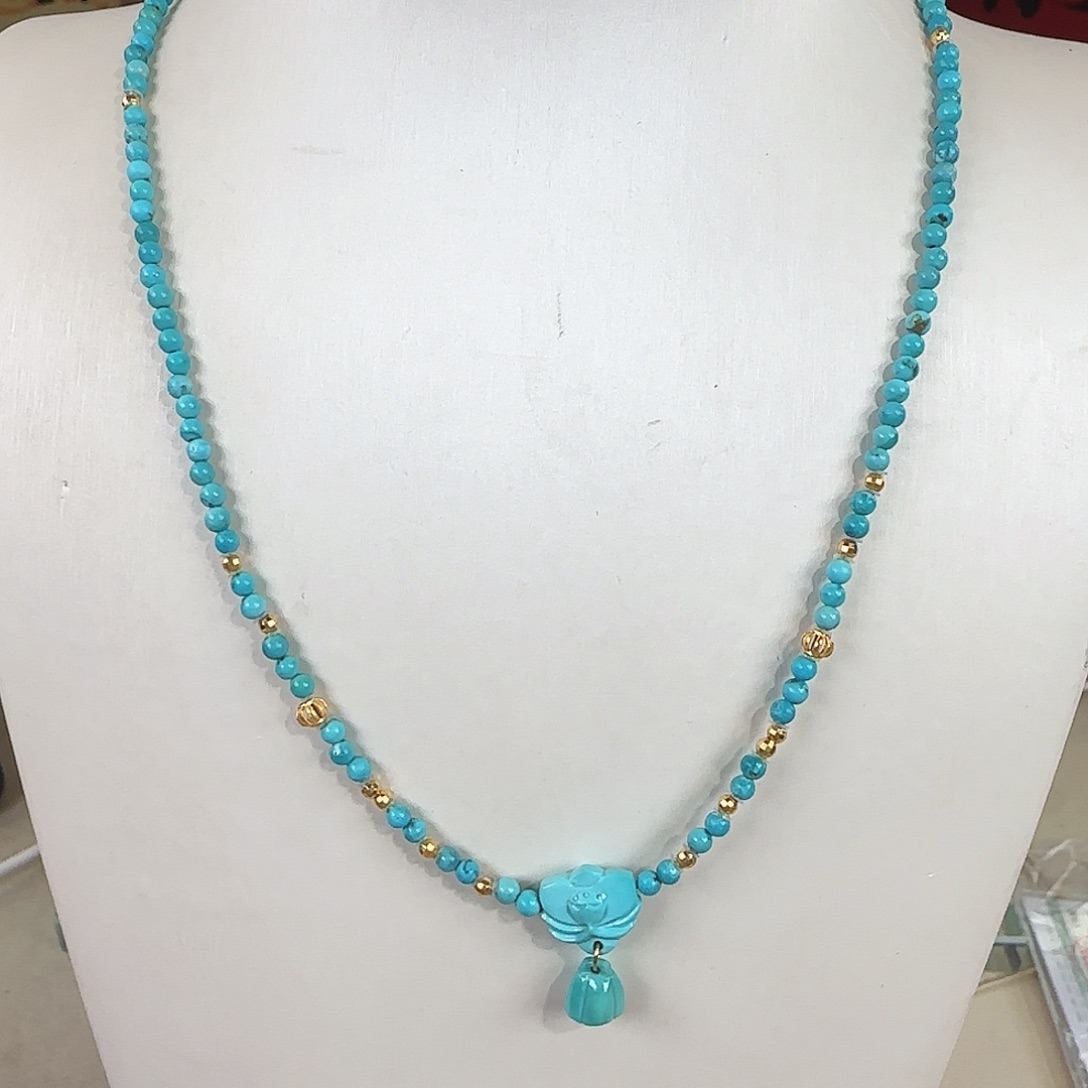 绿松石18K金镶嵌珠宝奇石