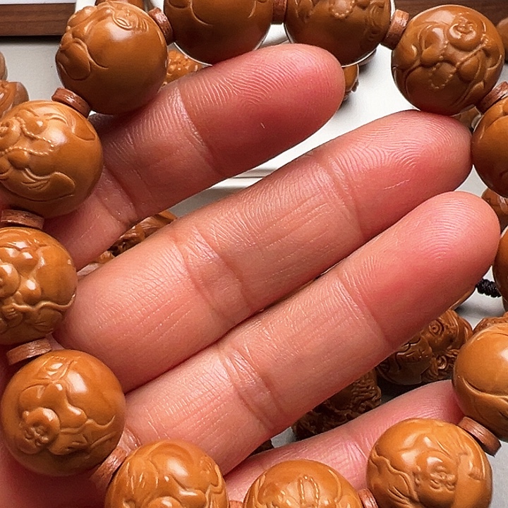 橄榄核手串/手链正圆弥勒