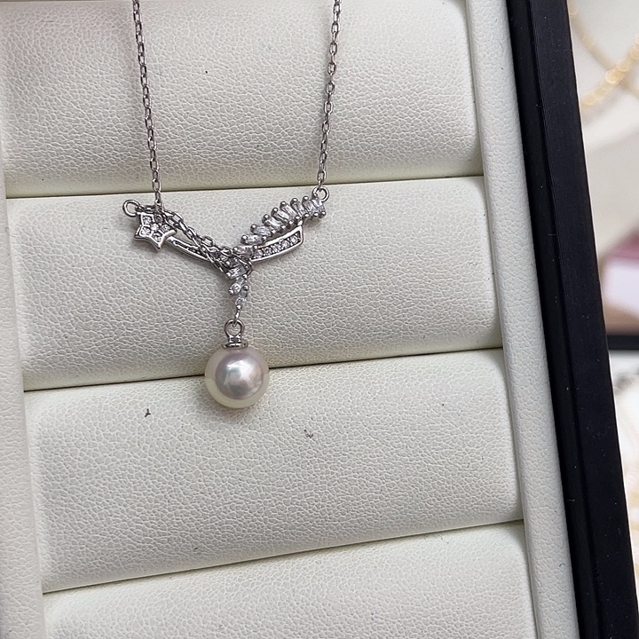 银S925镶嵌颈饰海水珍珠