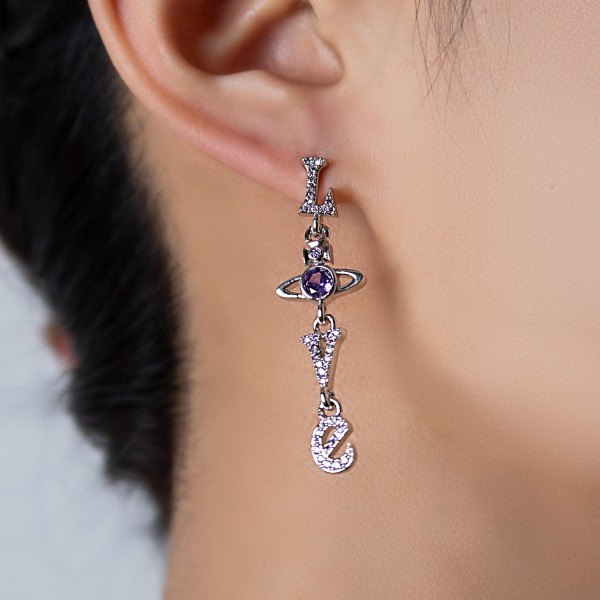 合金耳饰 土星情话 不对称少女心灵动氛围感耳钉