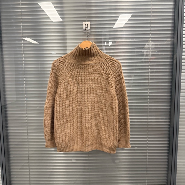 99新 MaxMara 棕色纯色羊毛针织毛衣 s码#9961
