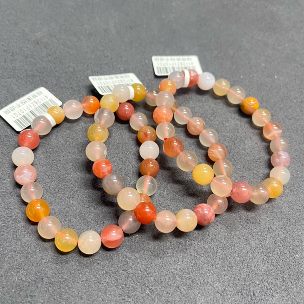 原矿无优化蒲缥南红配玛瑙多宝单圈8mm左右多样性发一件颜色随机