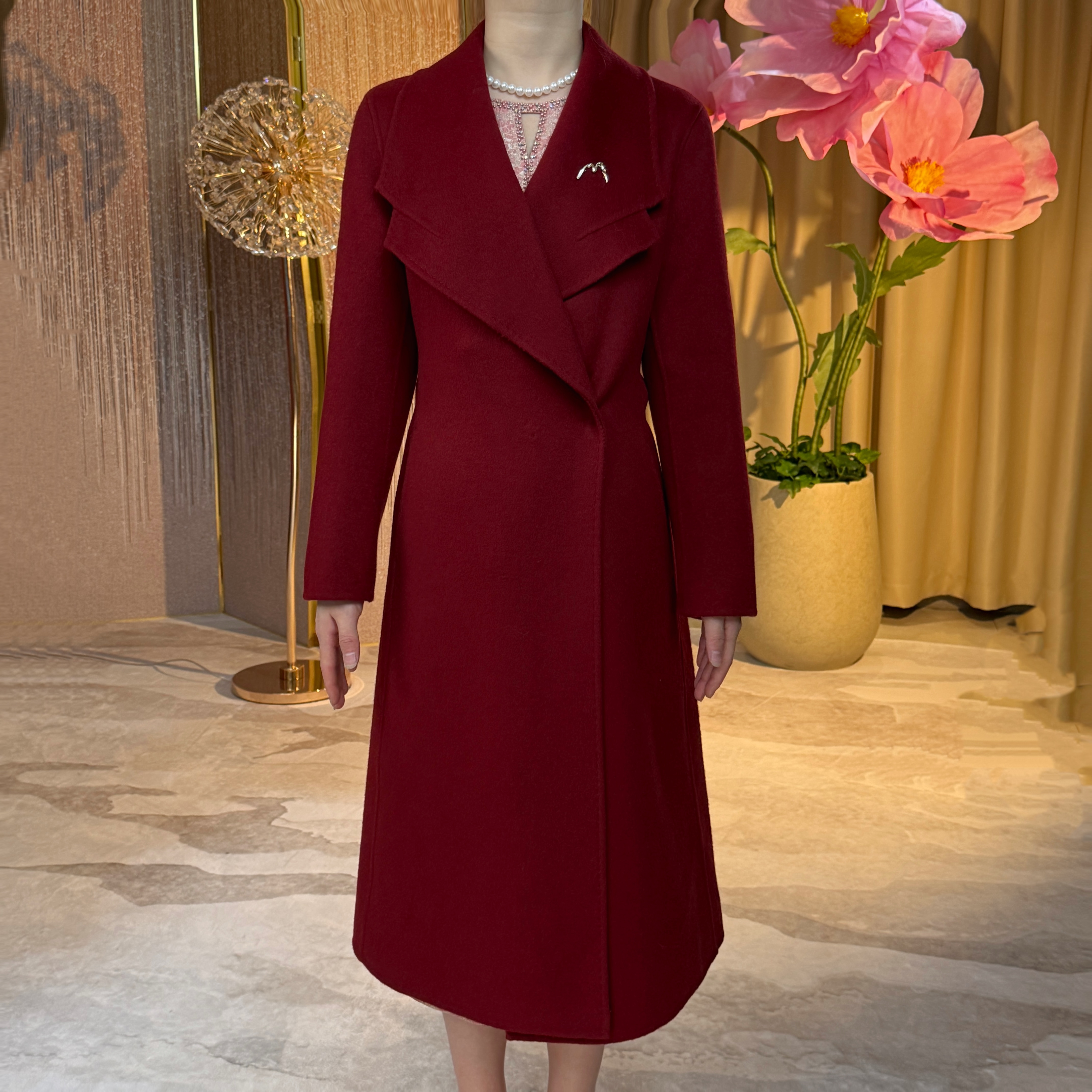 5831喜婆婆喜妈妈高级气质长款装2025新款爆款大衣