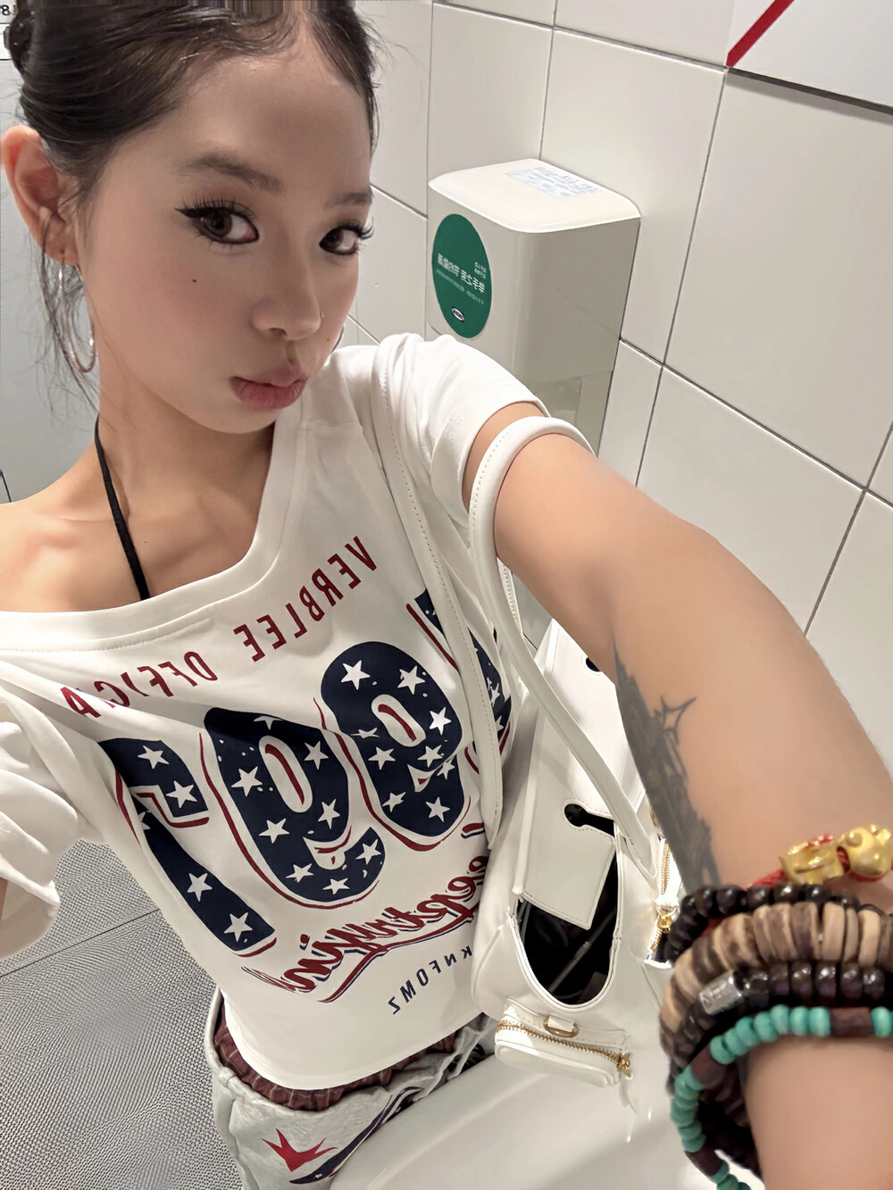 【dd】1997美式女孩星星印花短袖棉高质感温婉大方衣服