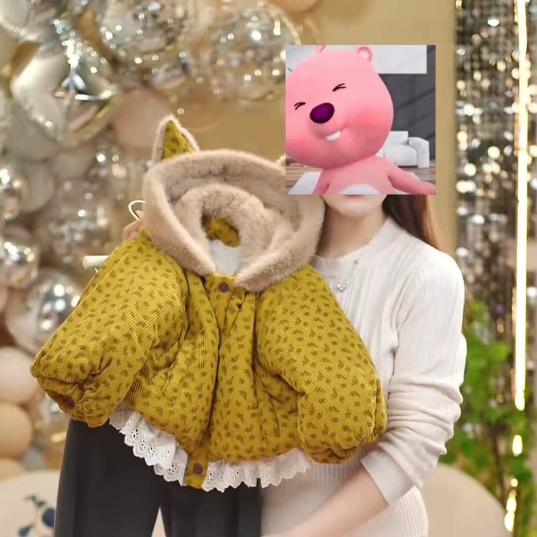 580-黄色碎花外套