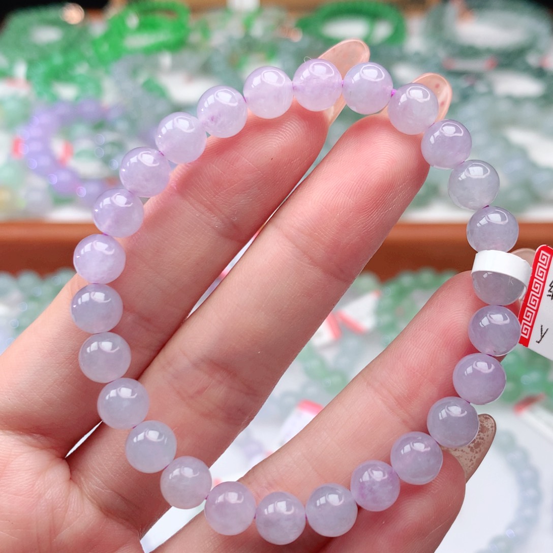 翡翠手链未镶嵌R***～翡翠7mm