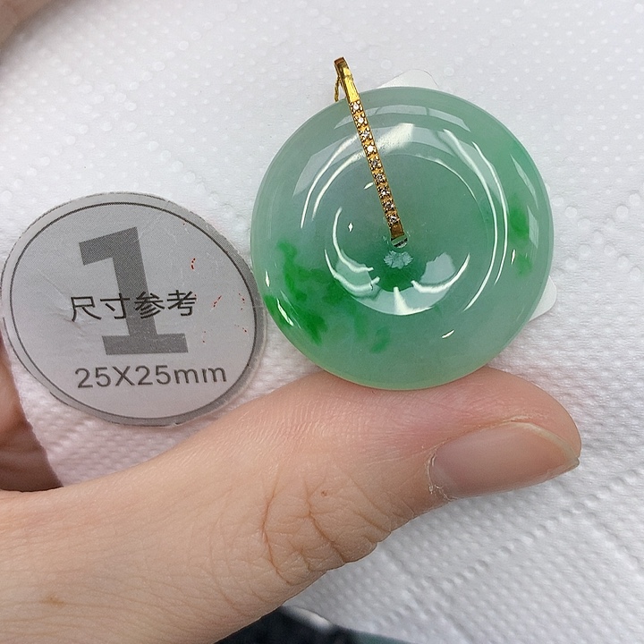 颈饰18K金镶嵌翡翠123467889999