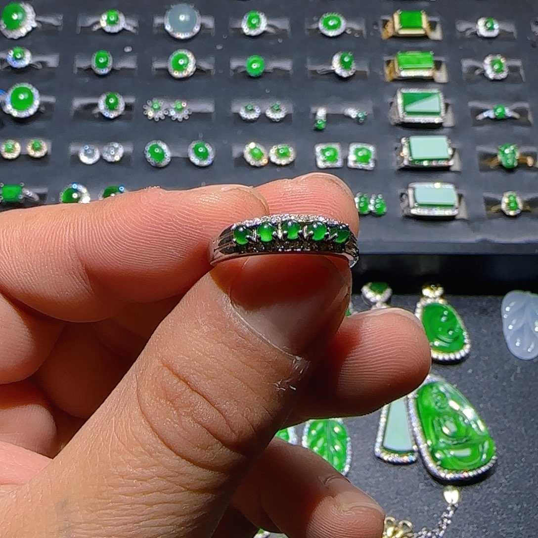 翡翠银S925镶嵌戒指