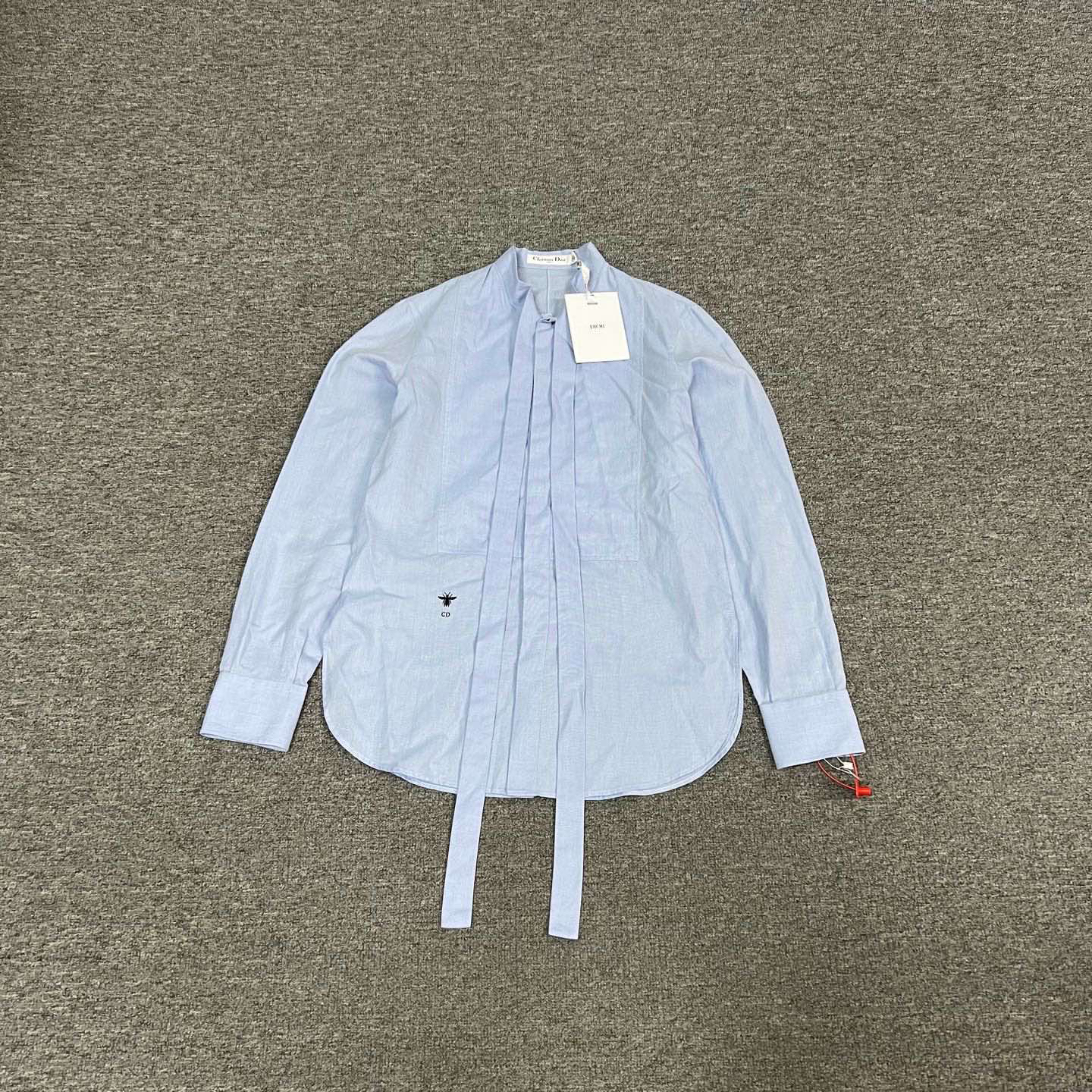 99新 AMIPARIS 迪奥 蓝色 秀款 蝴蝶结 衬衫 飘带 24ss 36码