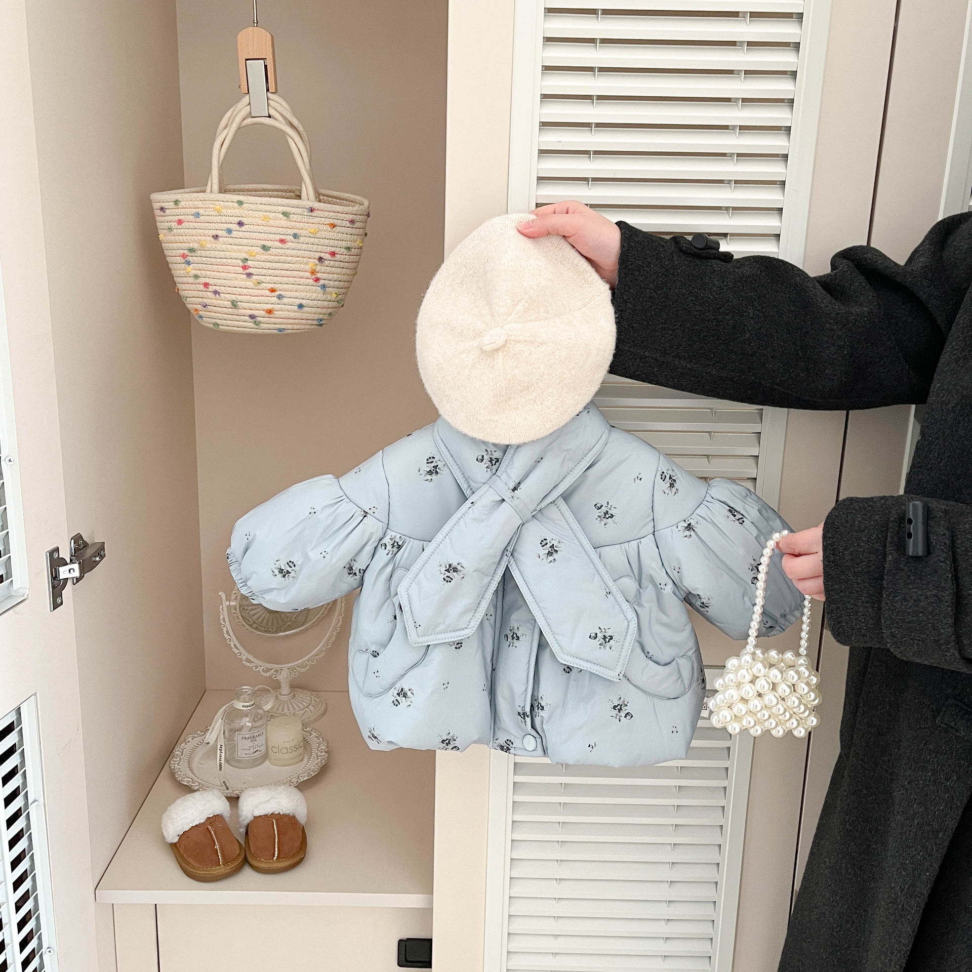 女童棉服新款冬季儿童宝宝加厚保暖短款时髦碎花外套棉袄冬装棉衣