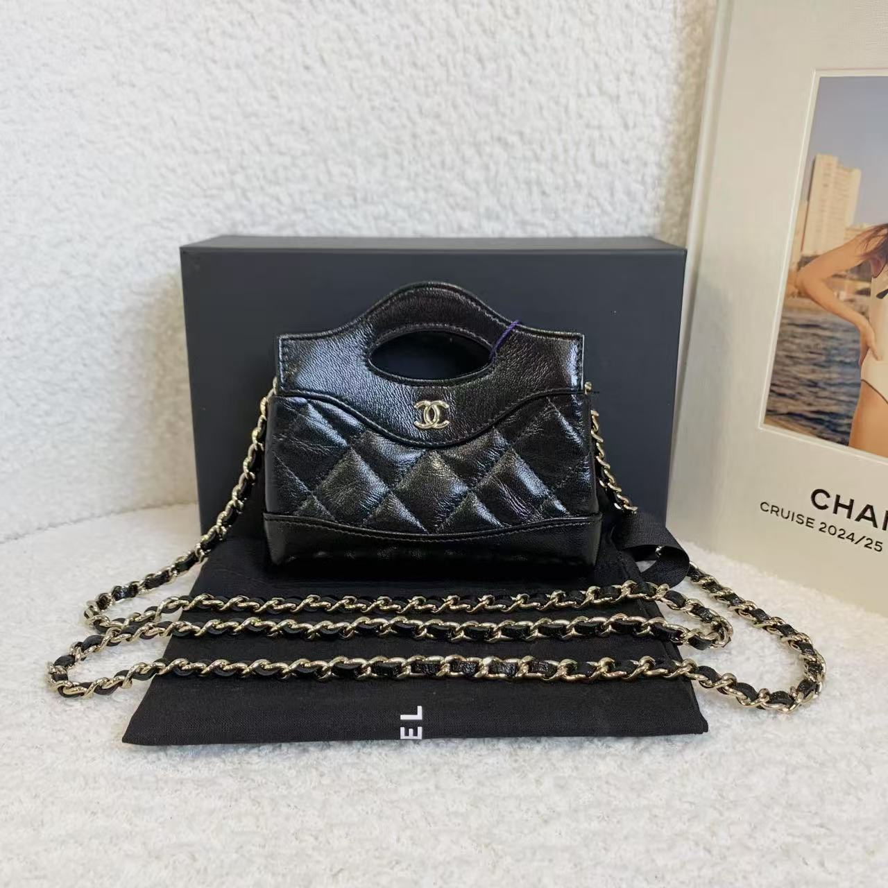 99新 Chanel/香奈儿 壹臻/24s黑金羊31bag超mini 90370326