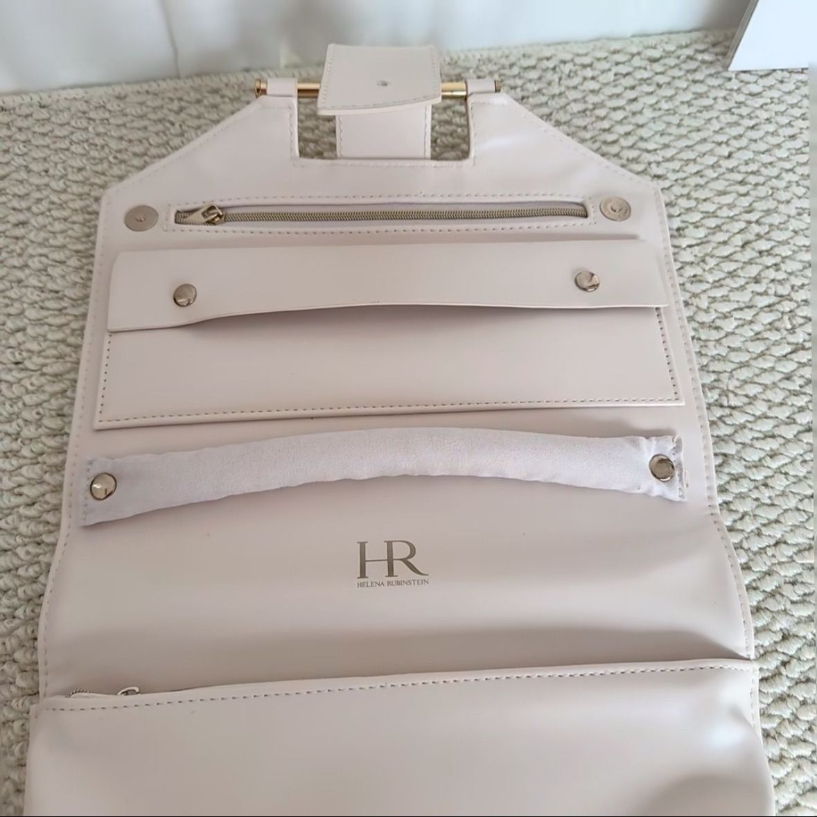 赫莲娜【K193】专柜礼赠三折叠洗漱化妆包PU材质手拎超大容量多隔层