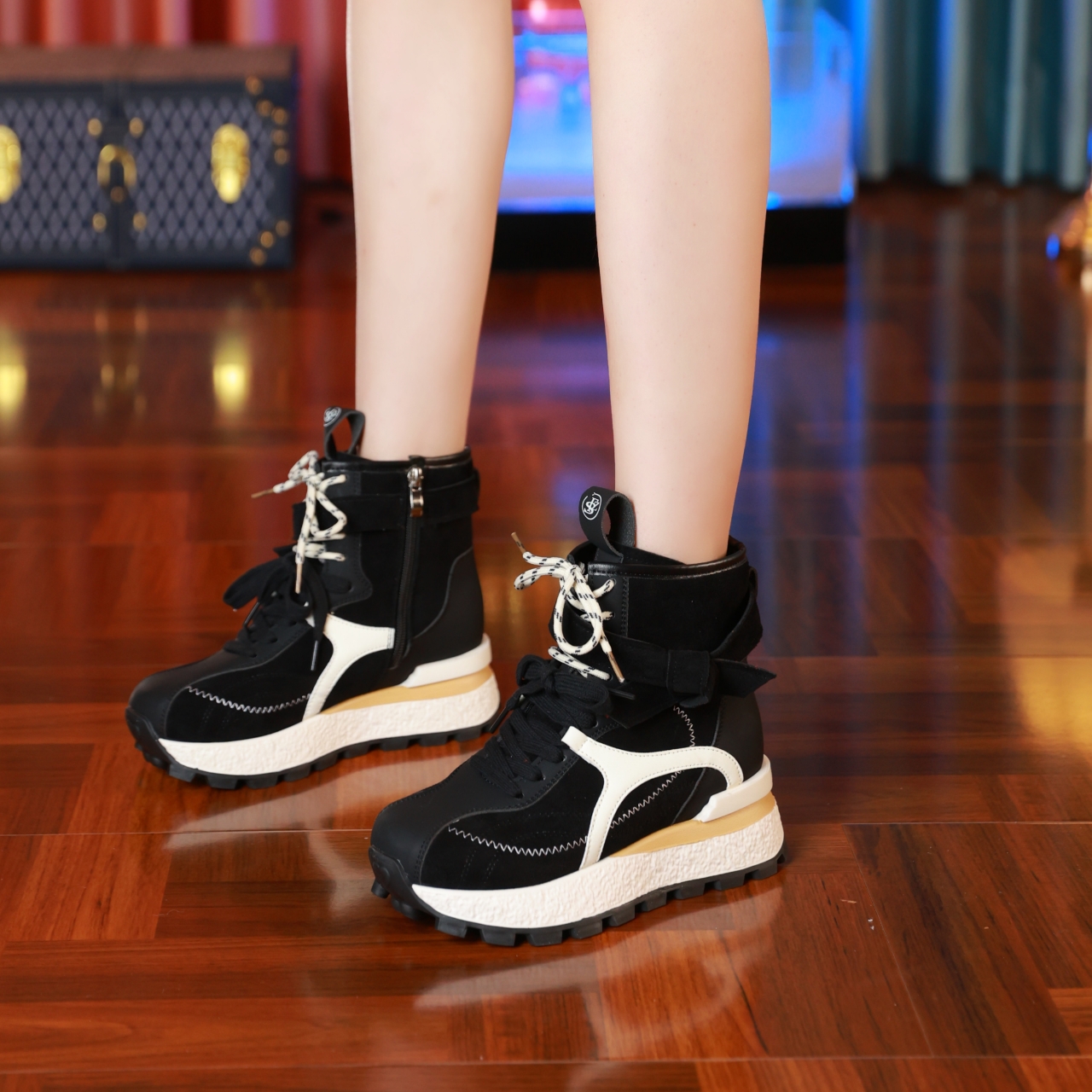 【红姐女鞋】厚底隐形增高高邦鞋2025新款百搭阿甘鞋增高德迅鞋