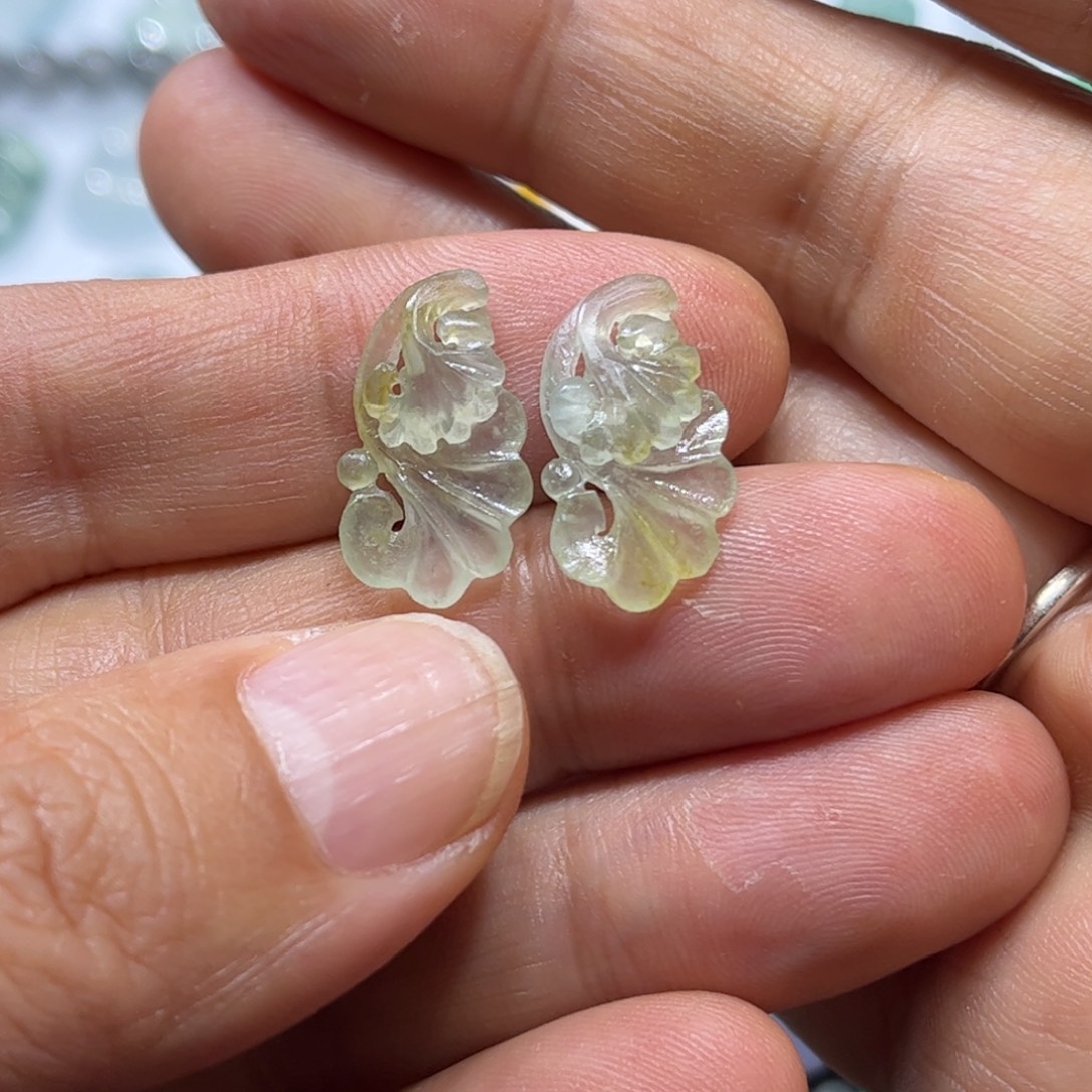 定制翡翠未镶嵌银杏叶