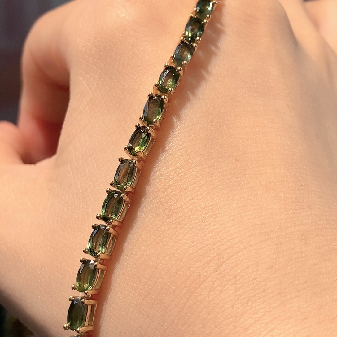 蓝宝石手链银S925镶嵌未*福利款