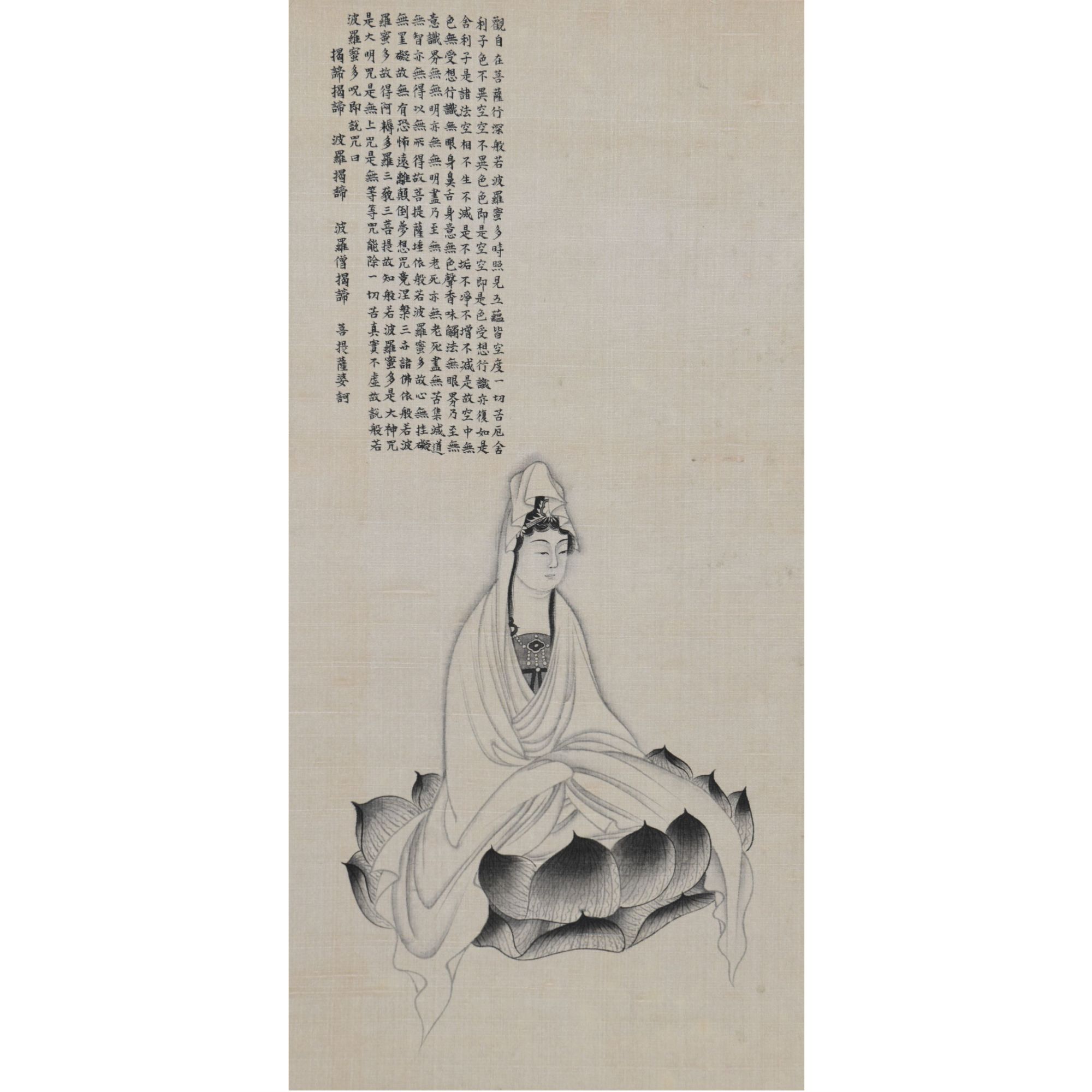 LOT.003佚名【观音】绢本立轴B0501-136预展手绘美术品