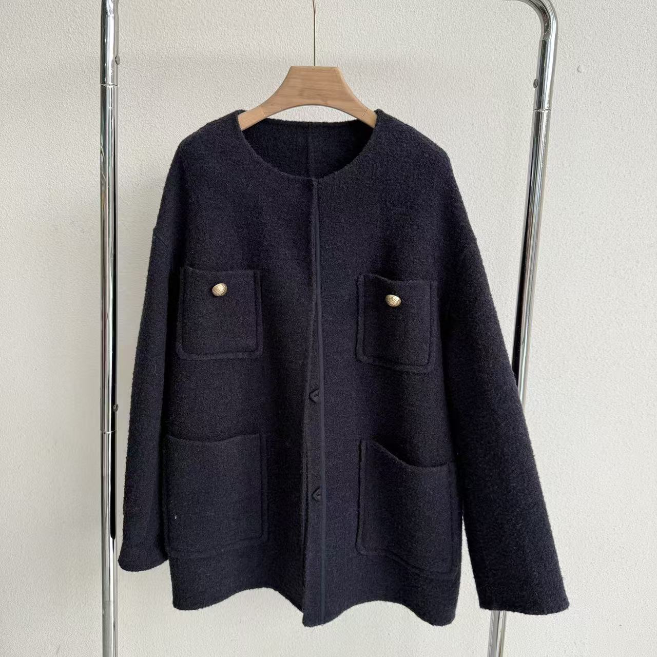 【熙薇品牌】 休闲设计师大衣Ad9191