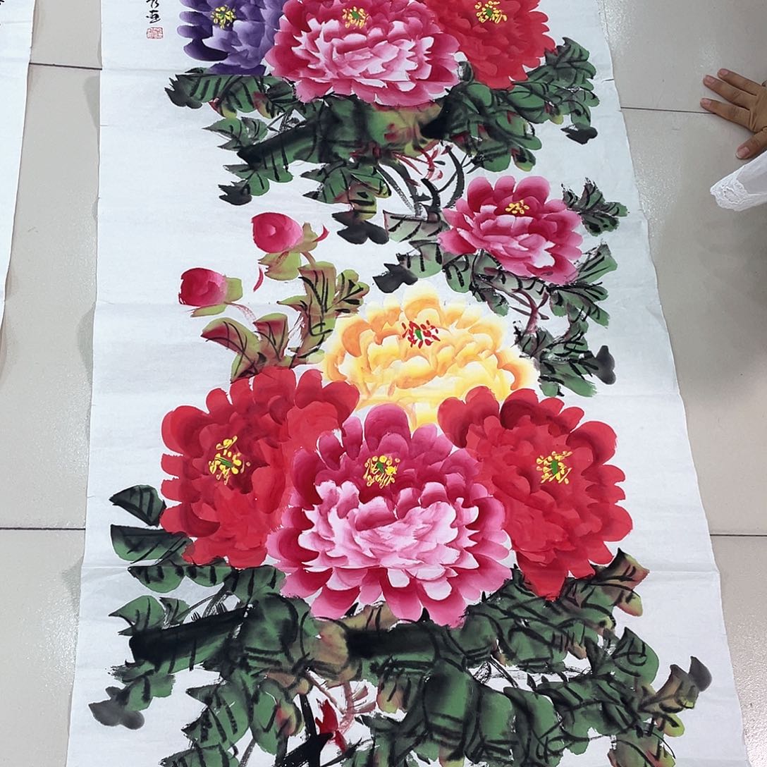 国画纯手绘的花鸟山水