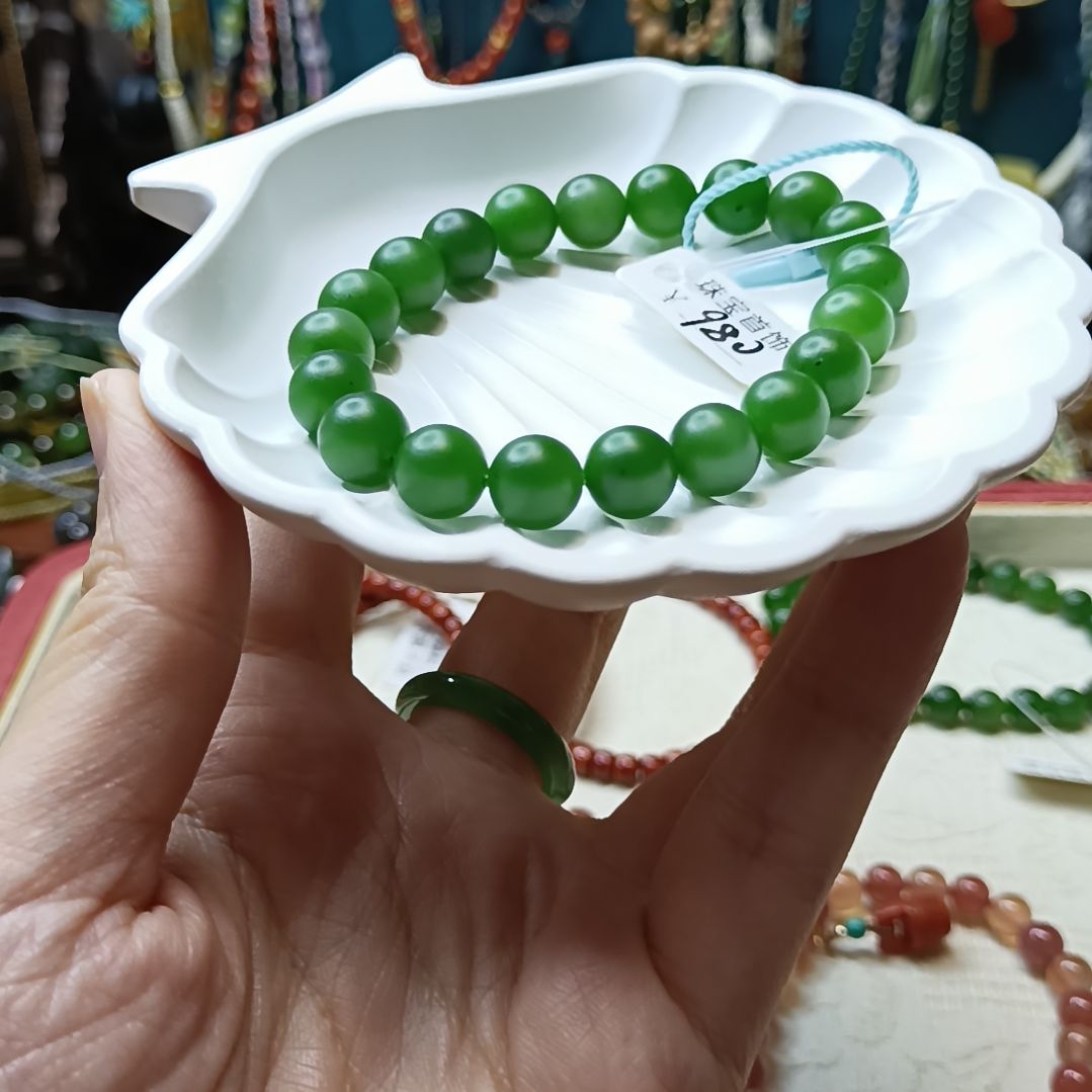 和田玉手链未镶嵌心**阳