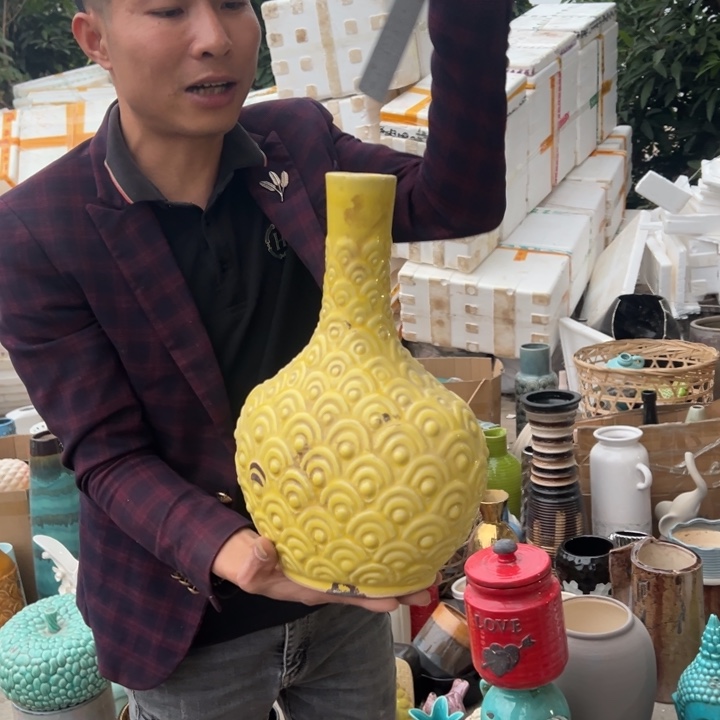 瓶高度35厘米口径5厘米微瑕捡漏