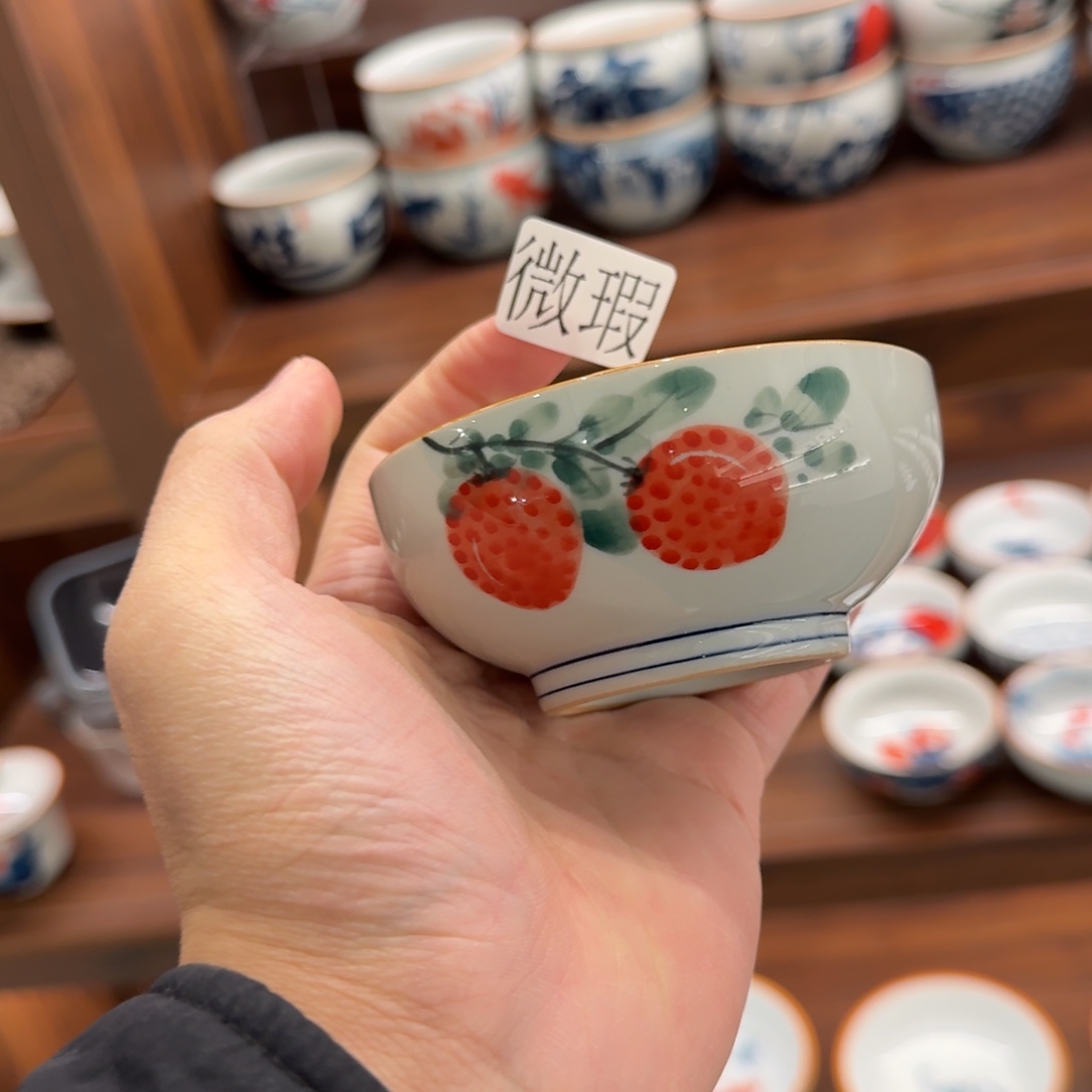 釉下手绘茶具微瑕
