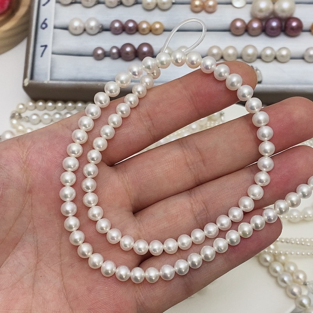 银S925镶嵌5.8m极光珍珠项链淡水珍珠