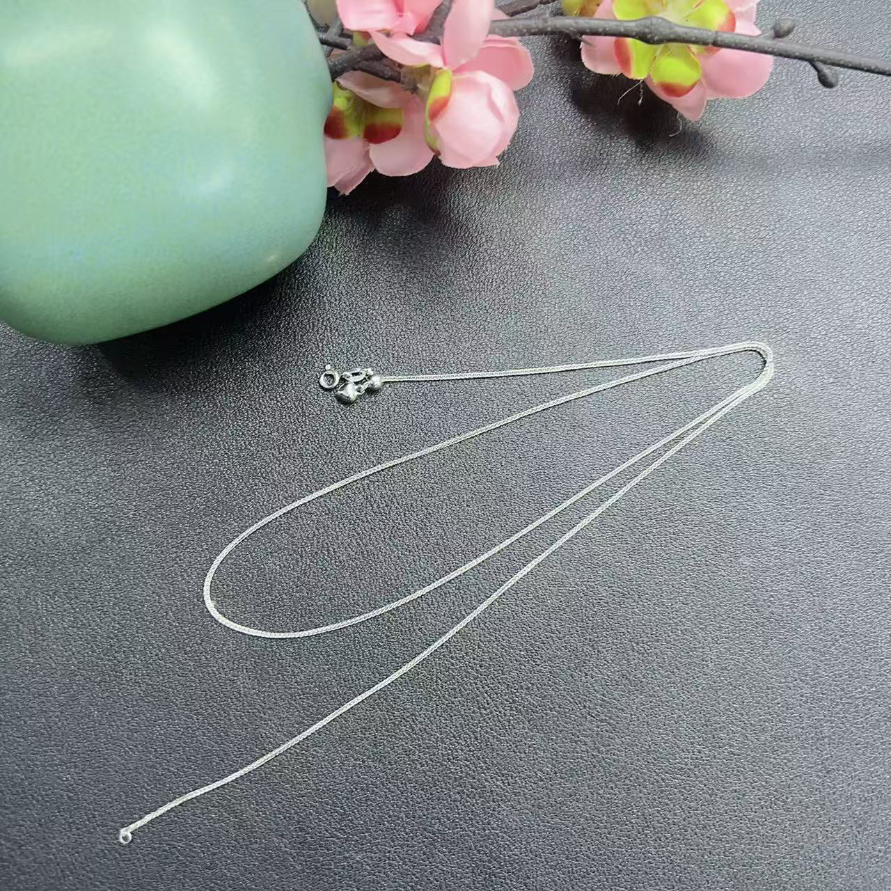 翡翠佛公搭配s925银肖邦60cm