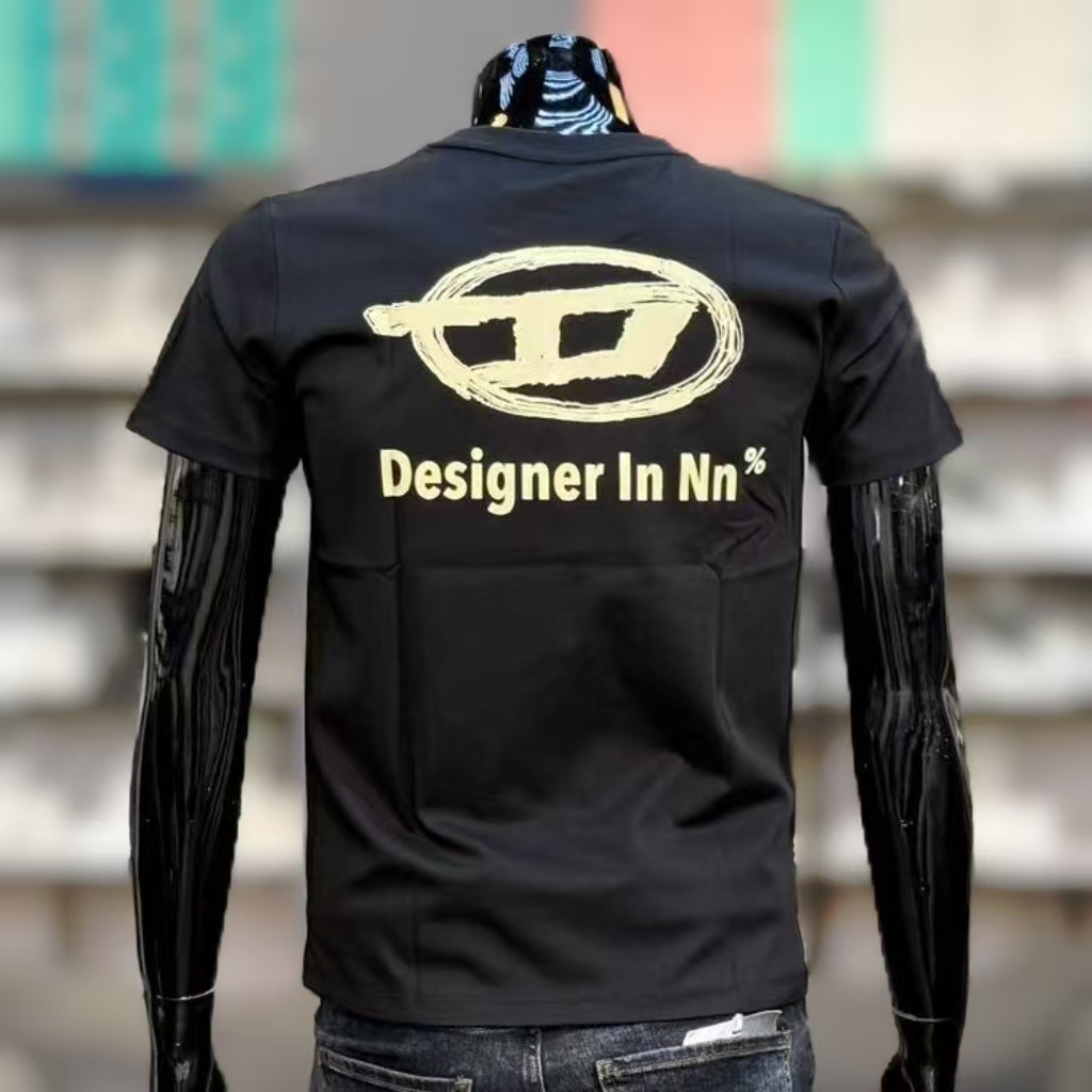 主航道 夏季新款印花字母莱卡棉短袖时尚休闲修身圆领男士短袖T恤