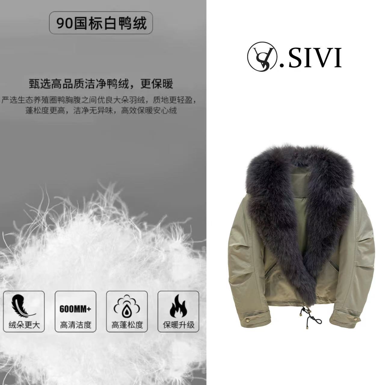 熙薇【轻舞飞扬】冬季新款90白鸭绒狐狸毛领羽绒服外套F7650